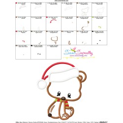 Woodland Christmas Bear Applique Design Pattern-3