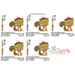 Woodland Christmas Squirrel Embroidery Design Pattern-5