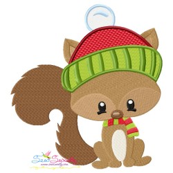 Woodland Christmas Squirrel Embroidery Design Pattern-4