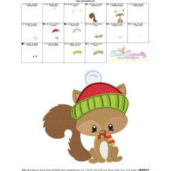 Woodland Christmas Squirrel Embroidery Design Pattern-6