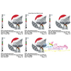 Woodland Christmas Raccoon Embroidery Design Pattern-4