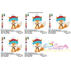 Woodland Christmas Fox Embroidery Design Pattern-4