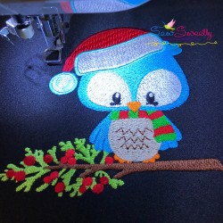 Woodland Christmas Owl Embroidery Design Pattern-2
