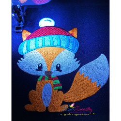 Woodland Christmas Fox Embroidery Design Pattern-2