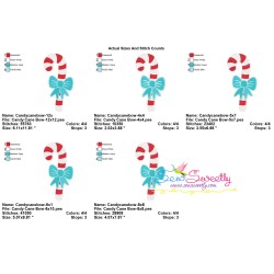Candy Cane Bow Embroidery Design Pattern-2