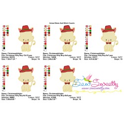 Christmas Kitty Boy Embroidery Design Pattern-2