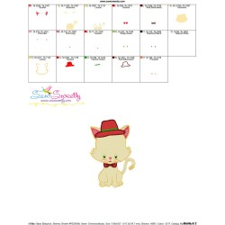 Christmas Kitty Boy Embroidery Design Pattern-3