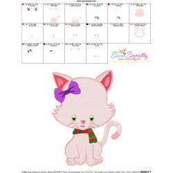 Christmas Kitty Girl Embroidery Design Pattern-3