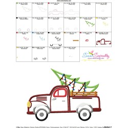 Christmas Tree Truck Applique Design Pattern-3