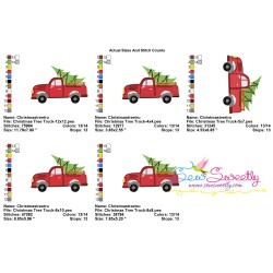 Christmas Tree Truck Embroidery Design Pattern-4