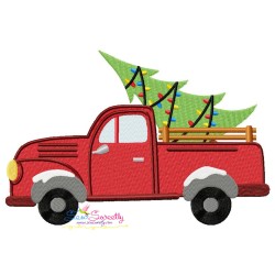 Christmas Tree Truck Embroidery Design Pattern-3