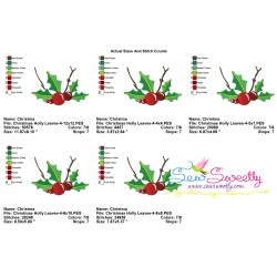 Christmas Holly Leaves-4 Embroidery Design Pattern-2