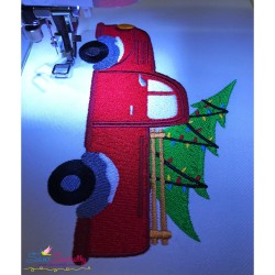Christmas Tree Truck Embroidery Design Pattern-2