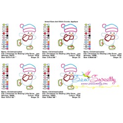 Christmas Ice Skating Little Snowman-5 Applique Design Pattern-2