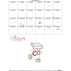 Christmas Ice Skating Little Snowman-5 Applique Design Pattern-3