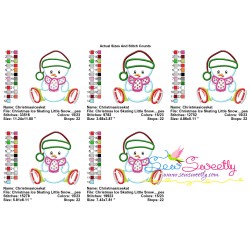 Christmas Ice Skating Little Snowman-4 Applique Design Pattern-2