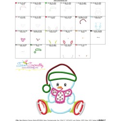 Christmas Ice Skating Little Snowman-4 Applique Design Pattern-3