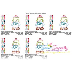 Christmas Ice Skating Little Snowman-3 Applique Design Pattern-2