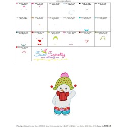 Christmas Ice Skating Little Snowman-2 Embroidery Design Pattern-3