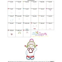 Christmas Ice Skating Little Snowman-2 Applique Design Pattern-3