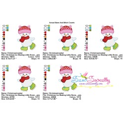 Christmas Ice Skating Little Snowman-1 Embroidery Design Pattern-2