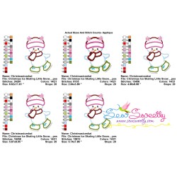 Christmas Ice Skating Little Snowman-1 Applique Design Pattern-2