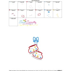 Christmas Ice Skating Shoes With Bow Applique Design Pattern-3