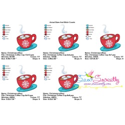Christmas Coffee Cup Embroidery Design Pattern-2