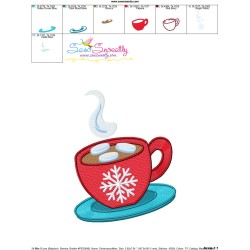 Christmas Coffee Cup Embroidery Design Pattern-3