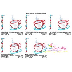 Christmas Coffee Cup Applique Design Pattern-2