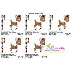 Woodland Christmas Deer Embroidery Design Pattern-2