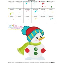 Cute Christmas Snowman-1 Embroidery Design Pattern-3