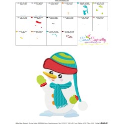 Cute Christmas Snowman-2 Embroidery Design Pattern-3
