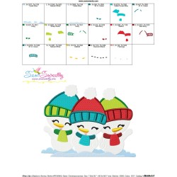 Christmas Snowman Kids Embroidery Design Pattern-3