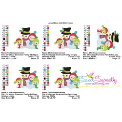 Christmas Snowman Family Embroidery Design Pattern-2