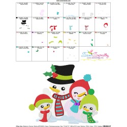 Christmas Snowman Family Embroidery Design Pattern-3