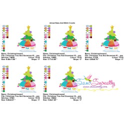 Christmas Tree And Snowman Kids Embroidery Design Pattern-2