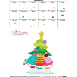 Christmas Tree And Snowman Kids Embroidery Design Pattern-3