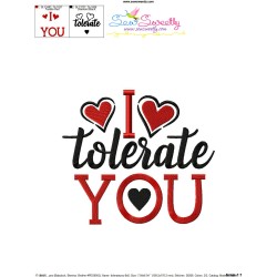 I Tolerate You Valentine Lettering Embroidery Design Pattern-3