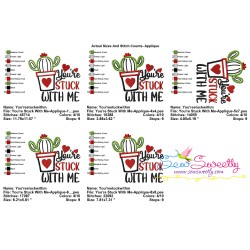 You're Stuck With Me Valentine Lettering Applique Design Pattern-2