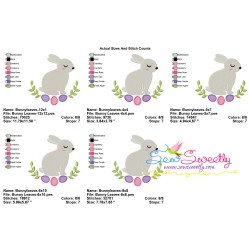 Bunny Leaves And Eggs Embroidery Design Pattern-2