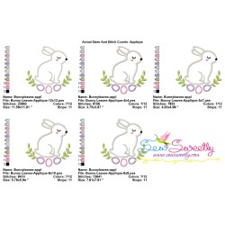 Bunny Leaves And Eggs Applique Design Pattern-2
