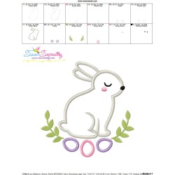 Bunny Leaves And Eggs Applique Design Pattern-3