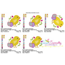 Easter Chick With Eggs Embroidery Design Pattern-2