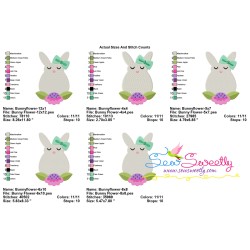 Bunny Flower Easter Embroidery Design Pattern-2