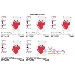 Valentine Baby Bear Heart Embroidery Design Pattern-2