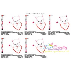 Valentine Baby Cat Heart Applique Design Pattern-2