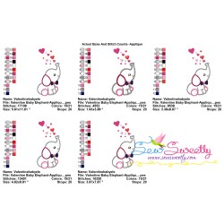 Valentine Elephant Baby Boy Applique Design Pattern-2