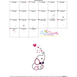 Valentine Elephant Baby Boy Applique Design Pattern-3