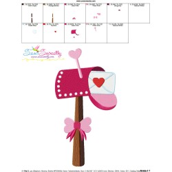 Valentine's Letterbox Embroidery Design Pattern-3